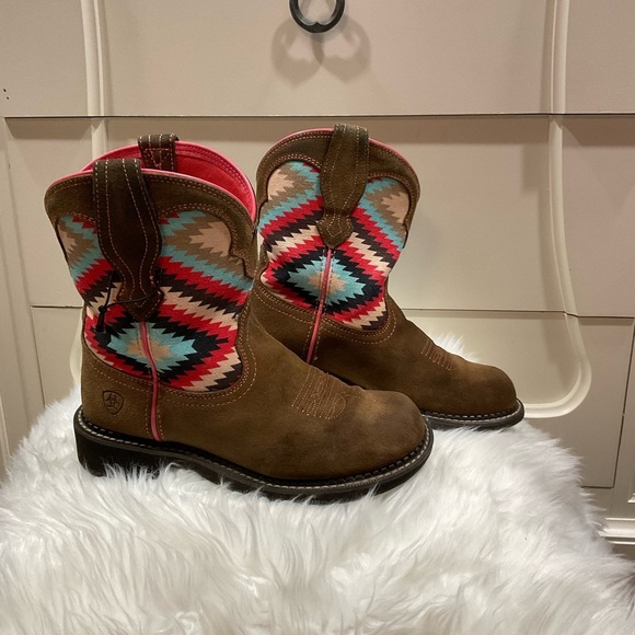Ariat Brown and Multicolor Western Boots - Picture 1 of 11